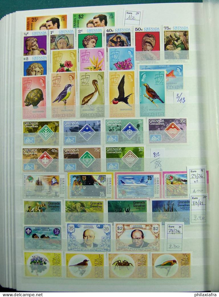 Collection Colonies Anglaises, classificateur, timbres neufs ** en séries cpl