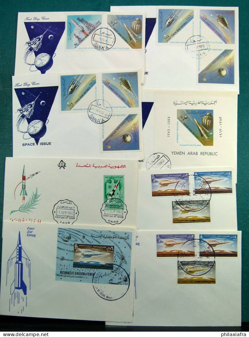 Lot Du Moyen-Orient Avec FDC Sur Le Thème De L'Espace, Aussi Non Dentelés - Collections