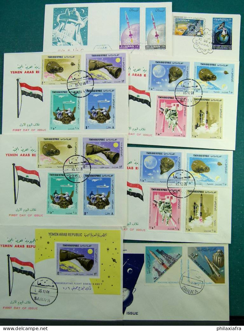 Lot Du Moyen-Orient Avec FDC Sur Le Thème De L'Espace, Aussi Non Dentelés - Collections