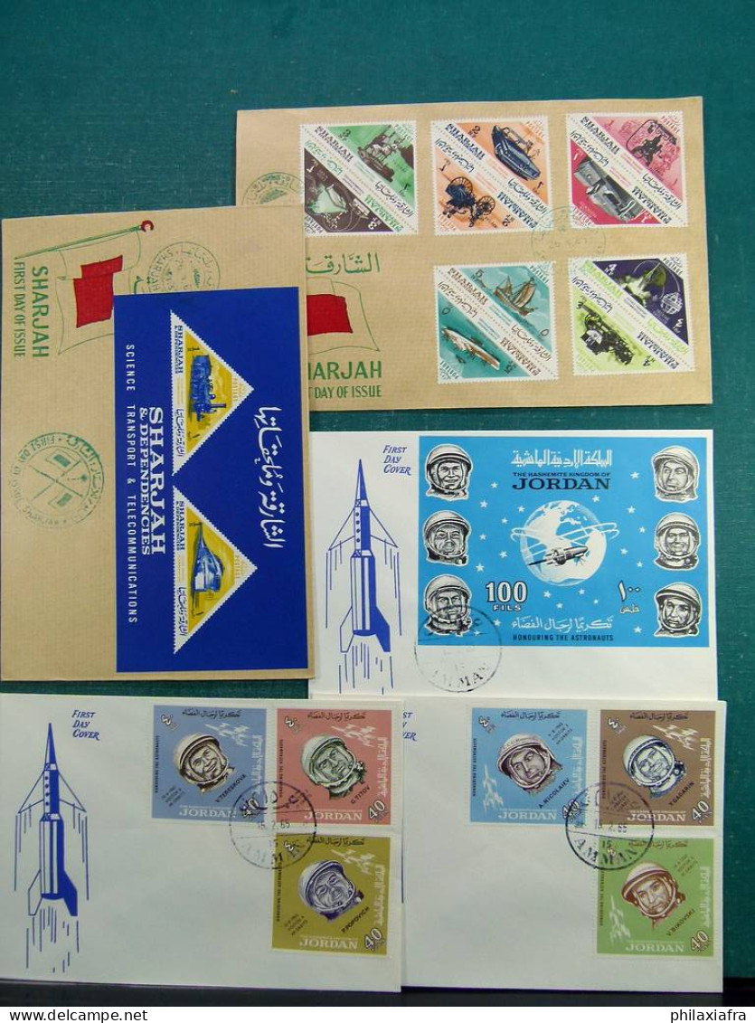 Lot du Moyen-Orient avec FDC sur le thème de l'Espace, aussi non dentelés