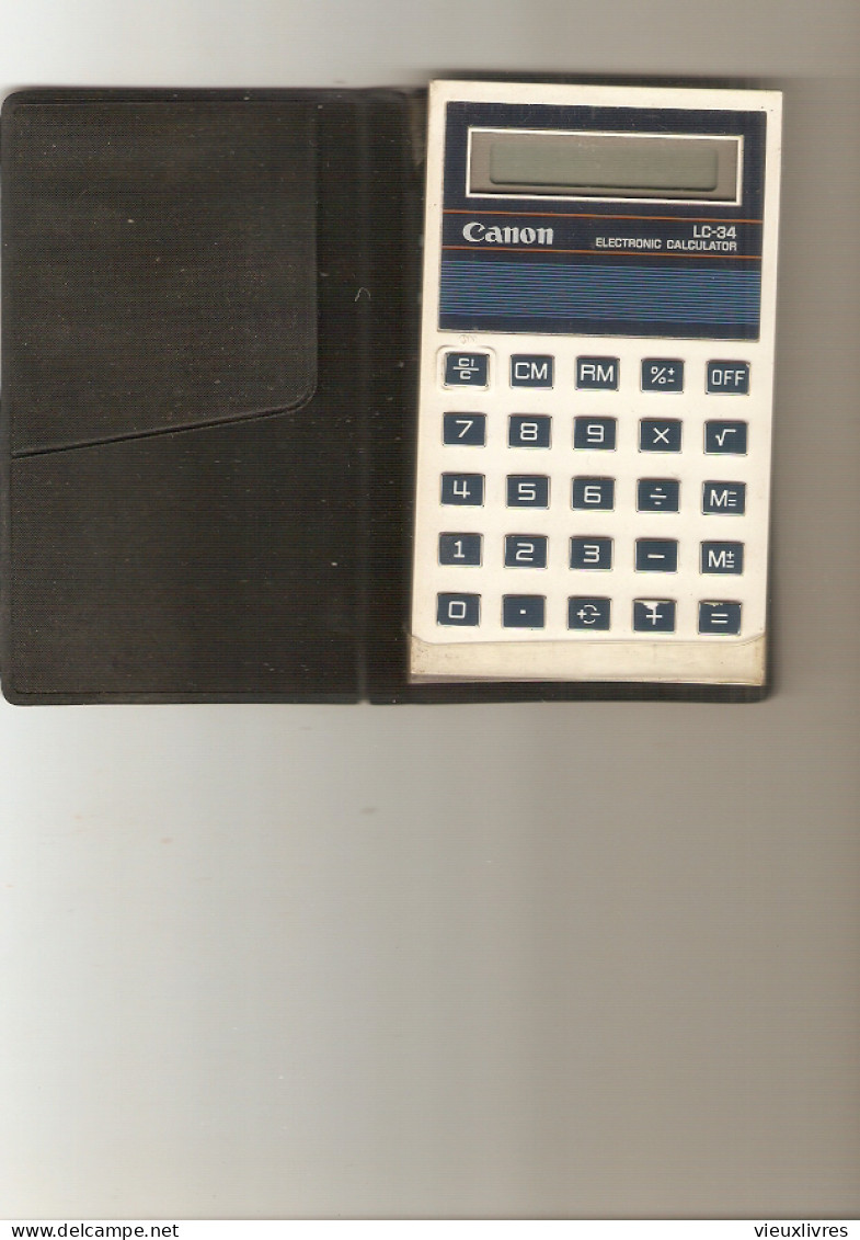 Computer Archaeology Petite Machine à Calculer Canon Electric Calculator LC-34 LCD Display Japan Japon - Other & Unclassified