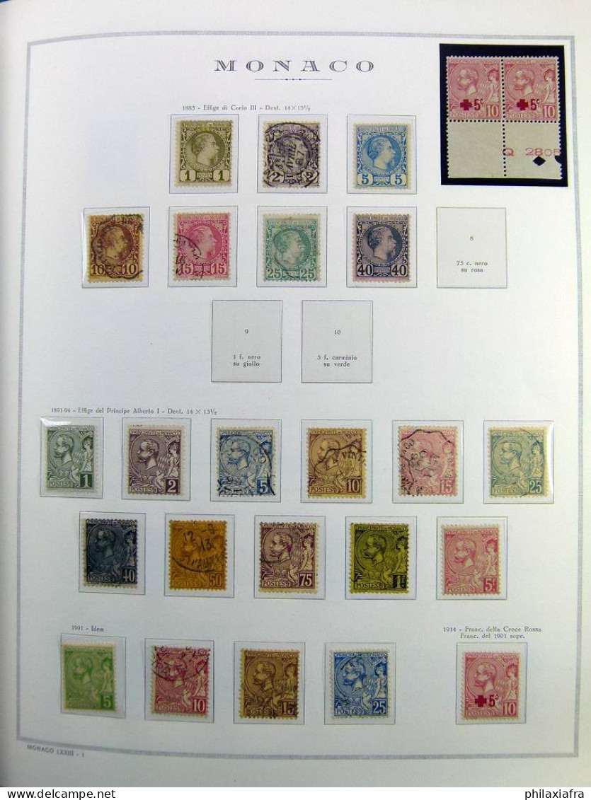 Collection Monaco, Album, 1885-1985, Timbres Neufs*/** Oblitéré, 2 Certificat - Collections, Lots & Séries