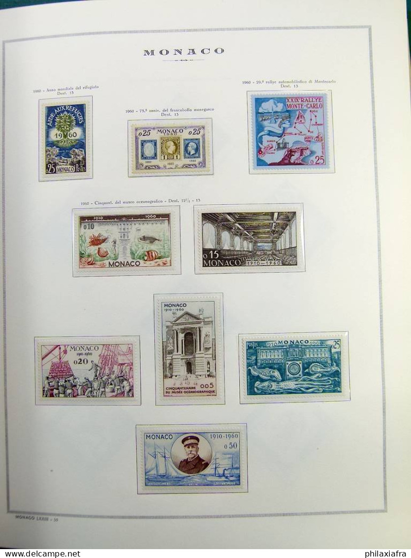 Collection Monaco, album, 1885-1985, timbres neufs*/** oblitéré, 2 certificat