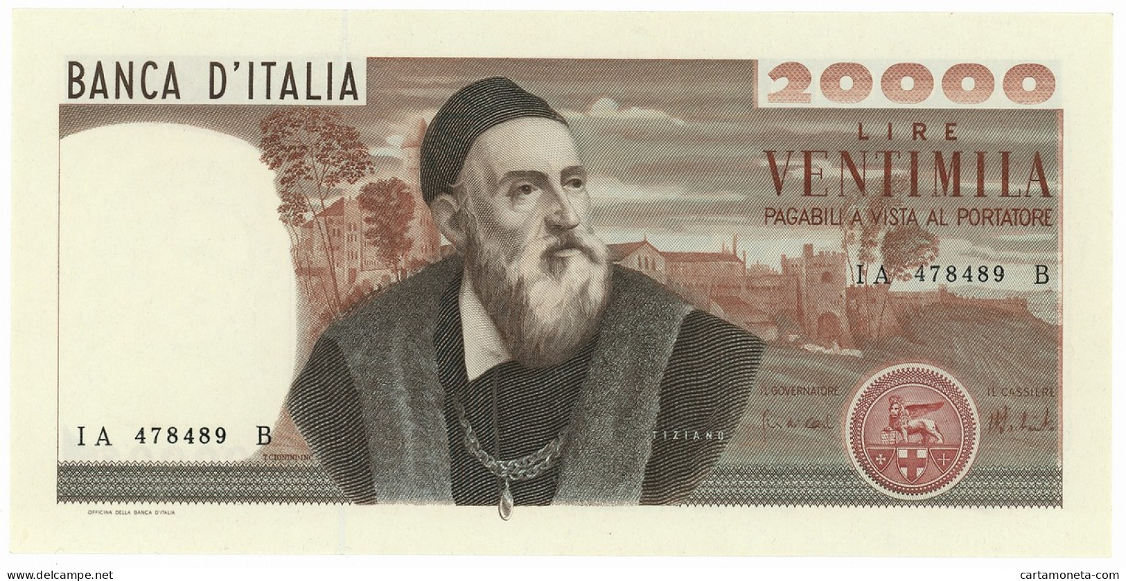 20000 LIRE BANCA D'ITALIA TIZIANO 21/02/1975 SUP- - Autres & Non Classés