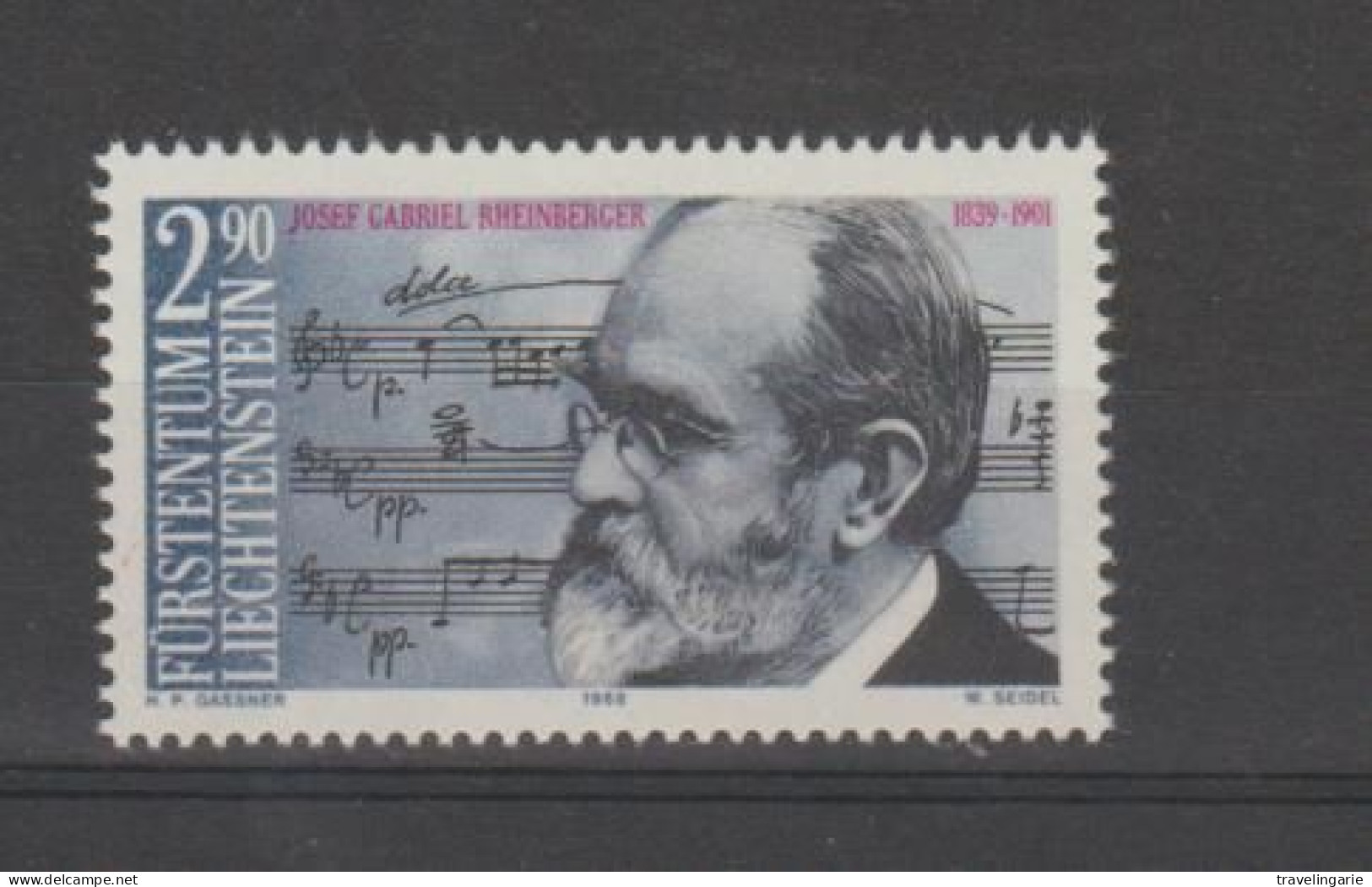 Liechtenstein 1989 Josef Gabriel Rheinberger (composer) ** MNH - Music