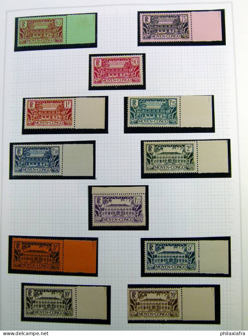 Collection Congo, Album 1927-96, Timbres Neufs ** Non Dentelés Avec Feuille D'or - Collections