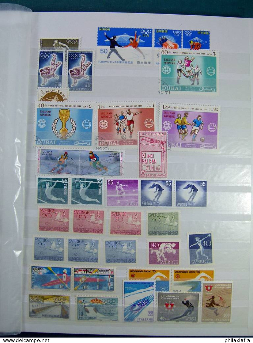 Collection à thème sportif, sur classificateur, timbres neufs** aussi BF