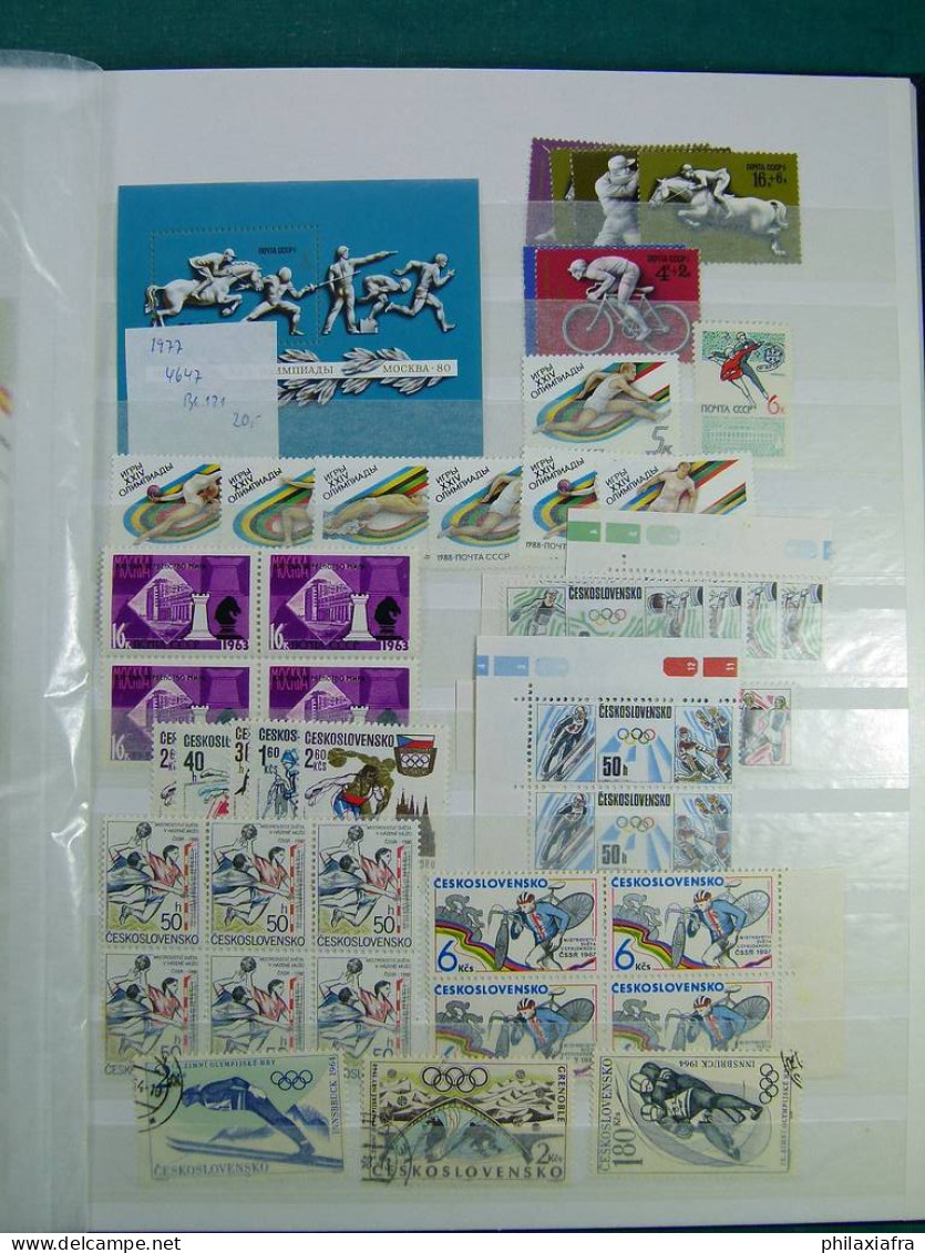 Collection à thème sportif, sur classificateur, timbres neufs** aussi BF