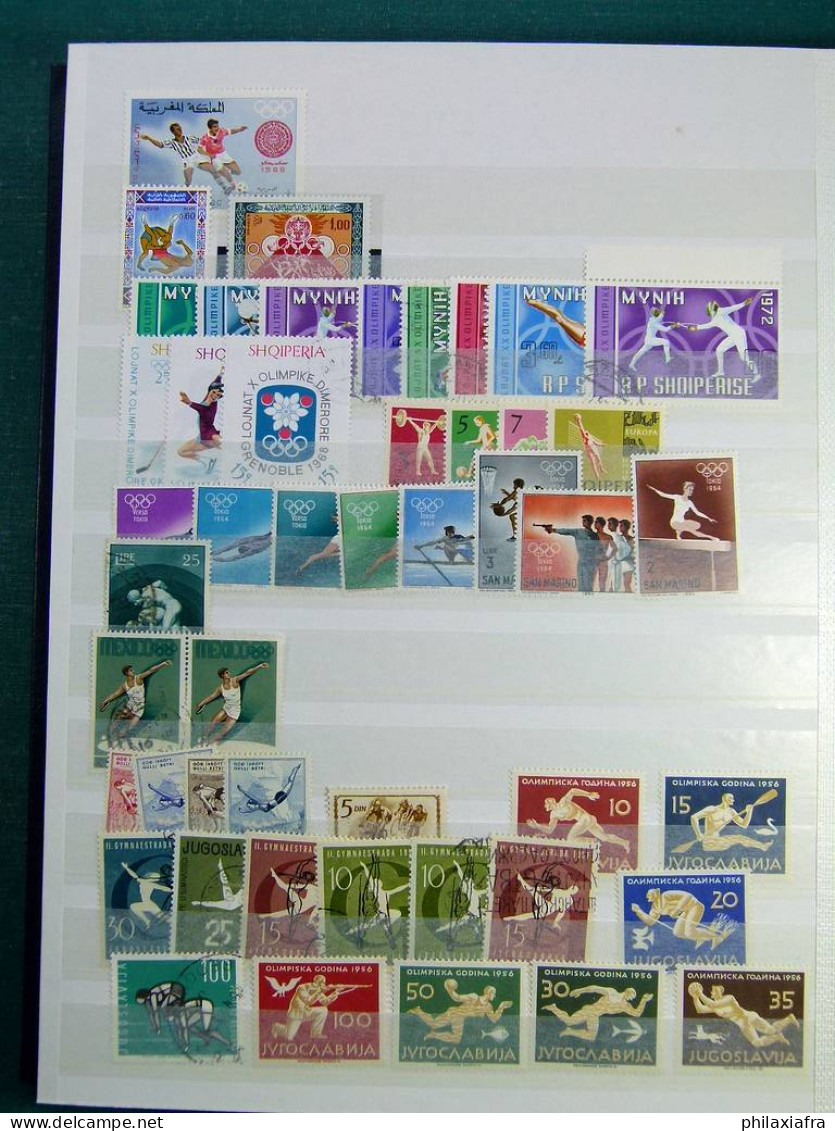 Collection à thème sportif, sur classificateur, timbres neufs** aussi BF