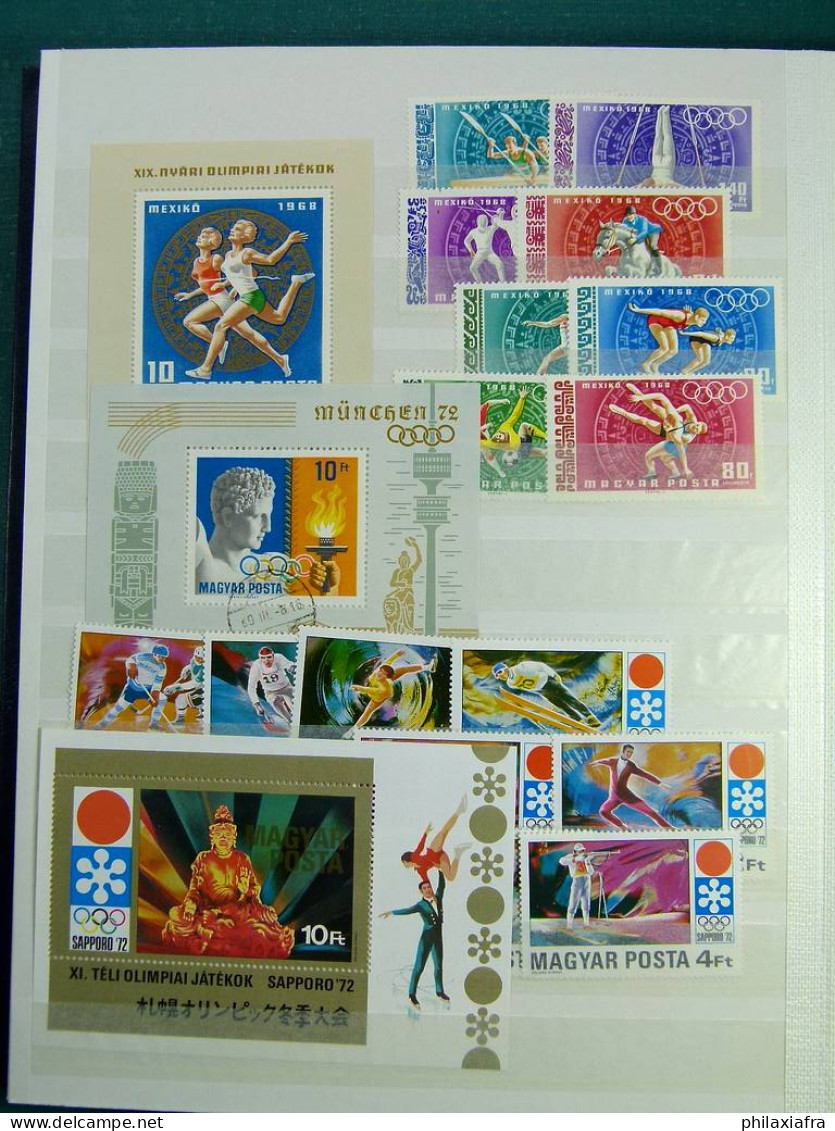 Collection à thème sportif, sur classificateur, timbres neufs** aussi BF