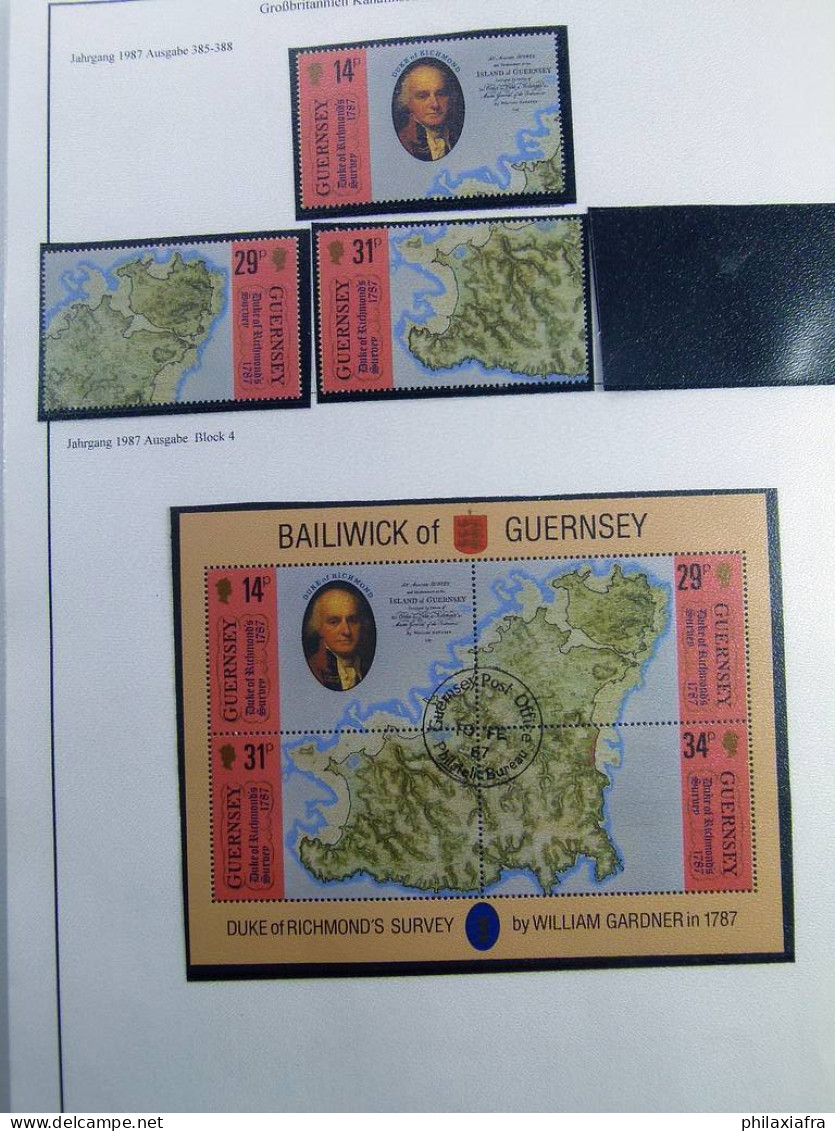 Collection Guernesey, album, de 1940 à 2001, avec timbres neufs et oblitérés