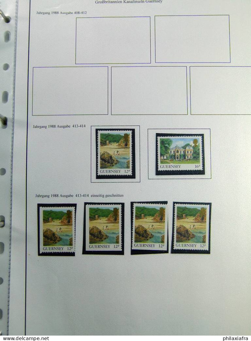 Collection Guernesey, album, de 1940 à 2001, avec timbres neufs et oblitérés