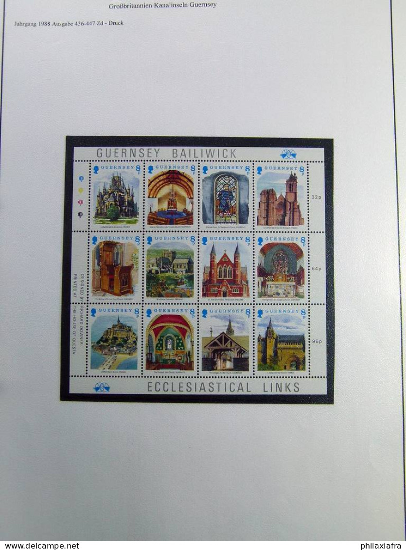 Collection Guernesey, album, de 1940 à 2001, avec timbres neufs et oblitérés