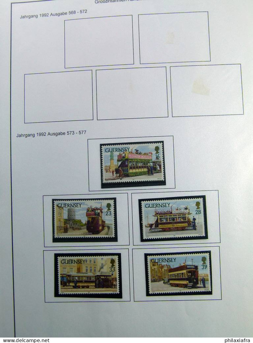 Collection Guernesey, album, de 1940 à 2001, avec timbres neufs et oblitérés