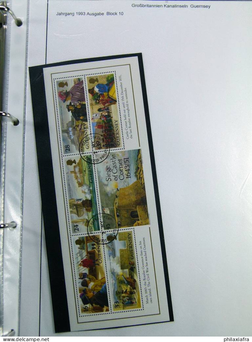 Collection Guernesey, album, de 1940 à 2001, avec timbres neufs et oblitérés