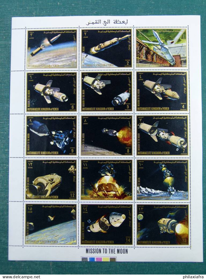 Lot Space timbres neufs ** aussi non dentelés dorés et feuilletés d'or CV