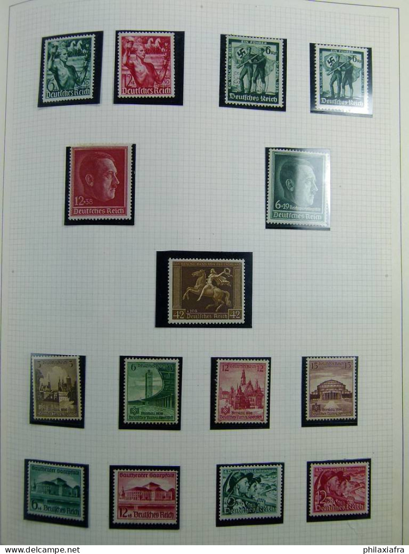 Collection Allemagne Reich album, timbres neufs */** et oblitérés, États anciens