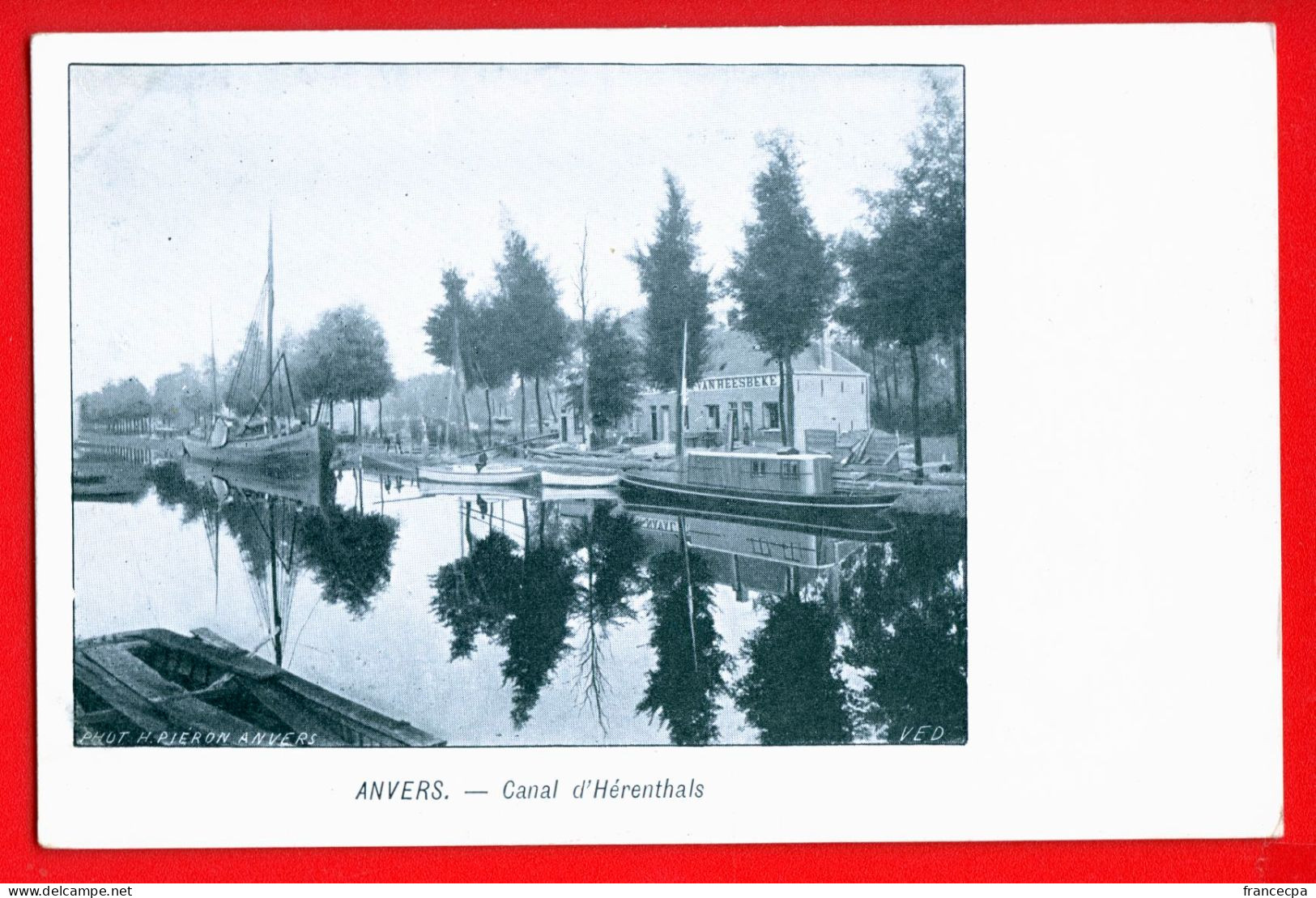 922 - BELGIQUE - ANVERS - Canal D'Hérenthals  - DOS NON DIVISE - Antwerpen