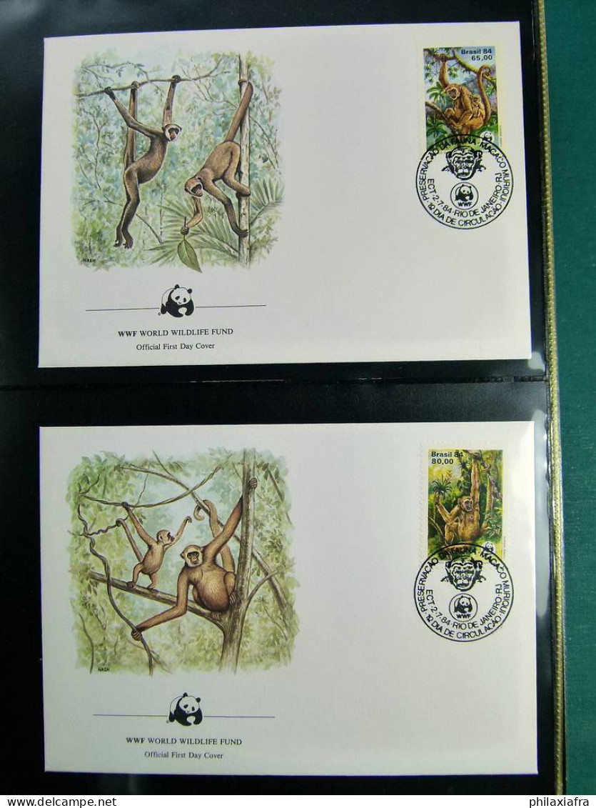 Collection théme WWF timbres neufs ** enveloppes Bhoutan Brésil Chili