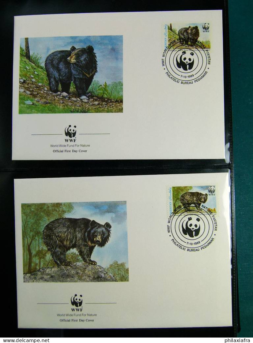 Collection théme WWF neufs** timbres enveloppes Man Cook Pakistan Nevis