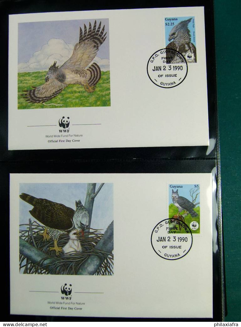 Collection théme WWF neufs** timbres enveloppes Man Cook Pakistan Nevis