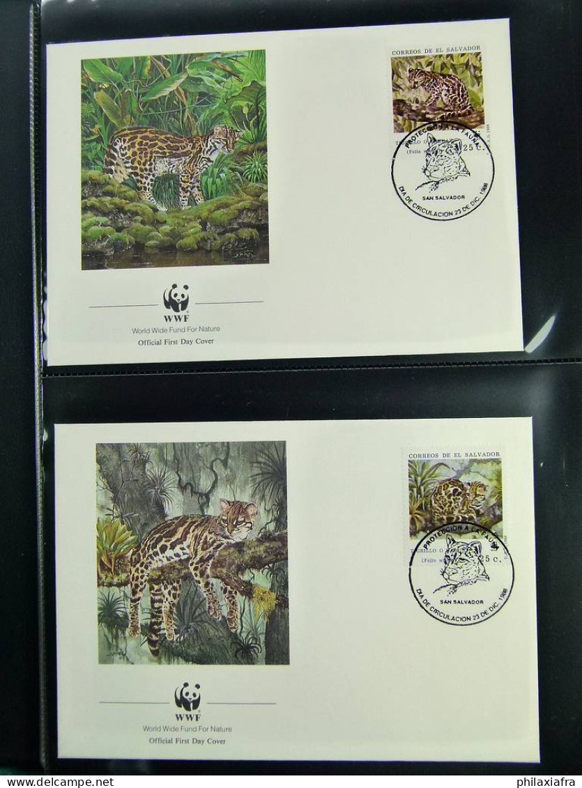 Collection théme WWF neufs** timbres enveloppes Salvador Tanzanie Bénin