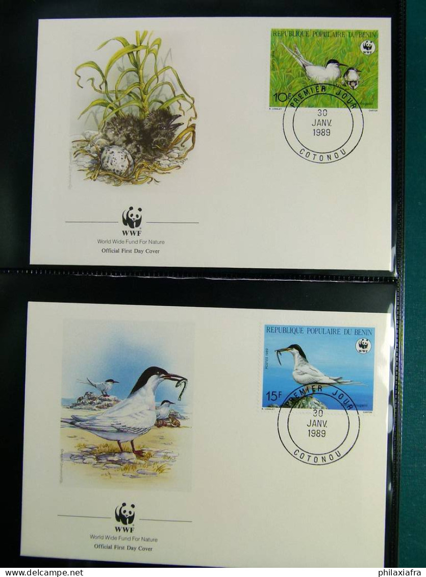 Collection théme WWF neufs** timbres enveloppes Salvador Tanzanie Bénin