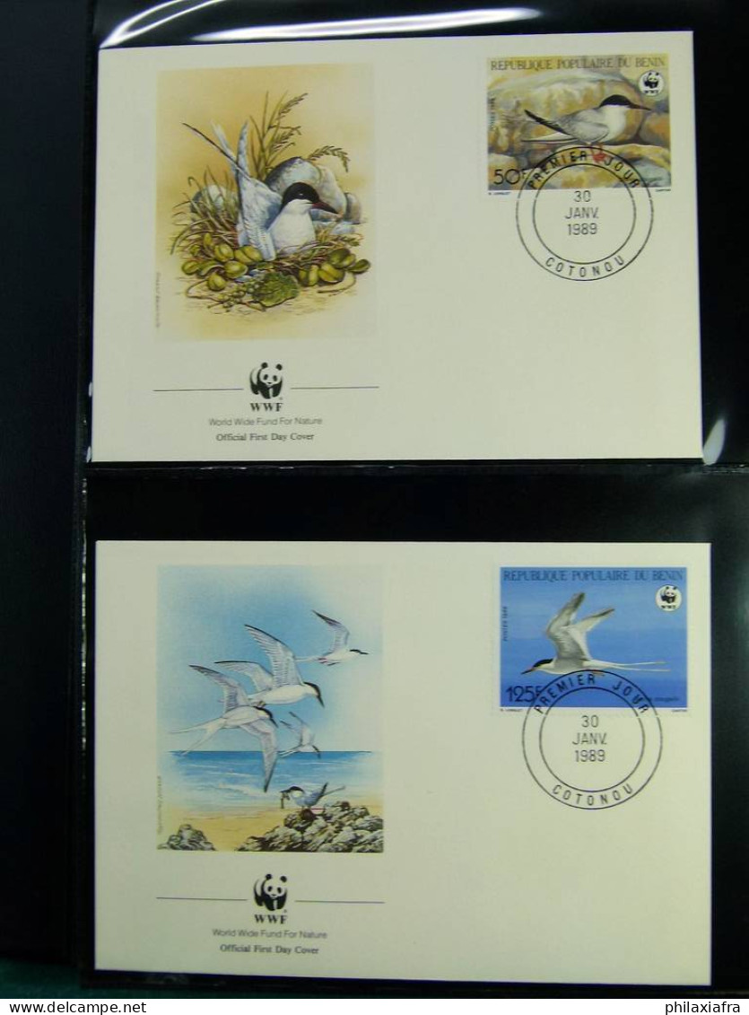 Collection théme WWF neufs** timbres enveloppes Salvador Tanzanie Bénin