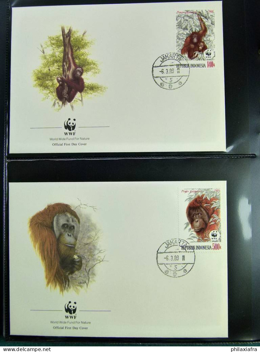 Collection théme WWF neufs** timbres enveloppes Salvador Tanzanie Bénin