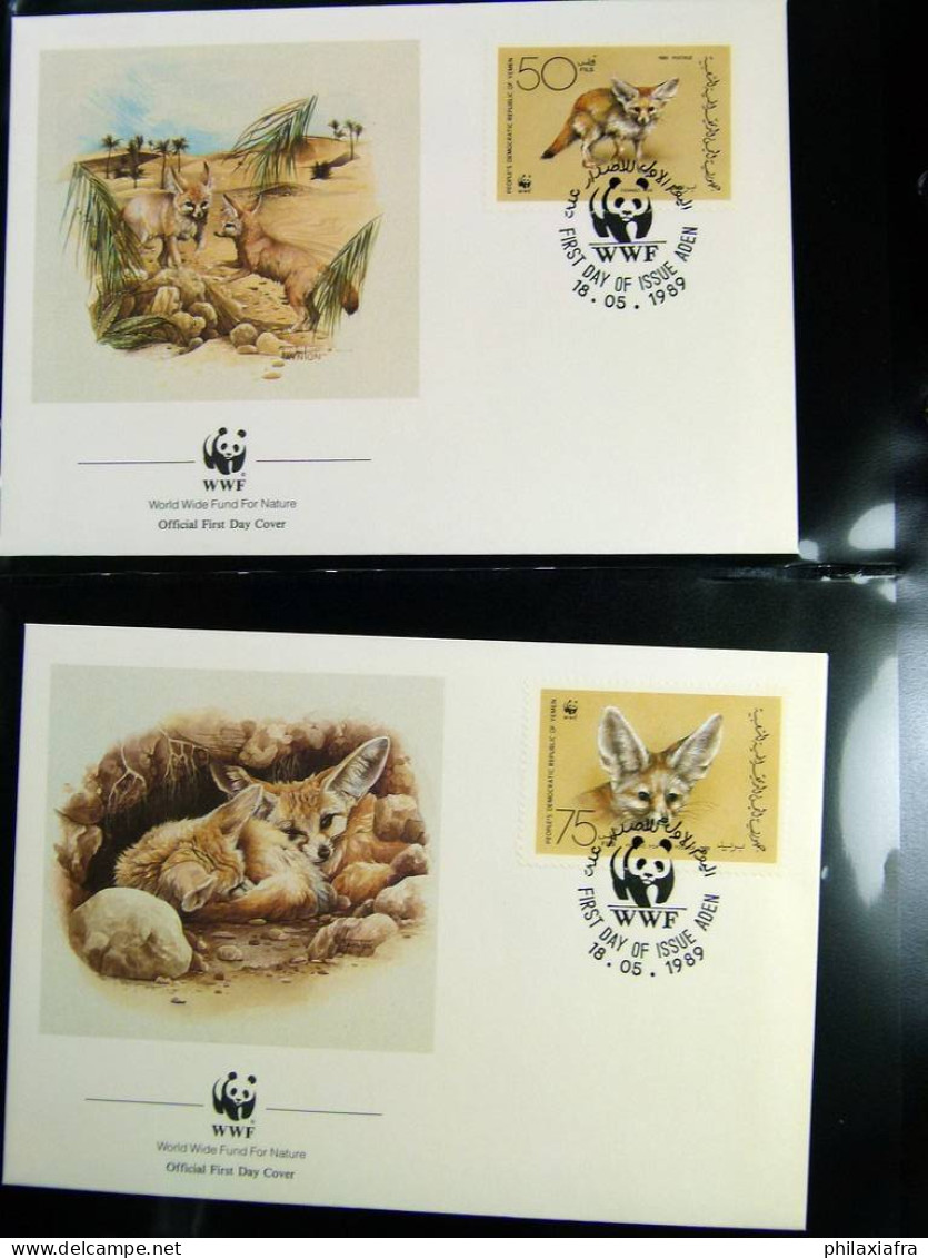 Collection théme WWF neufs** timbres enveloppes Salvador Tanzanie Bénin