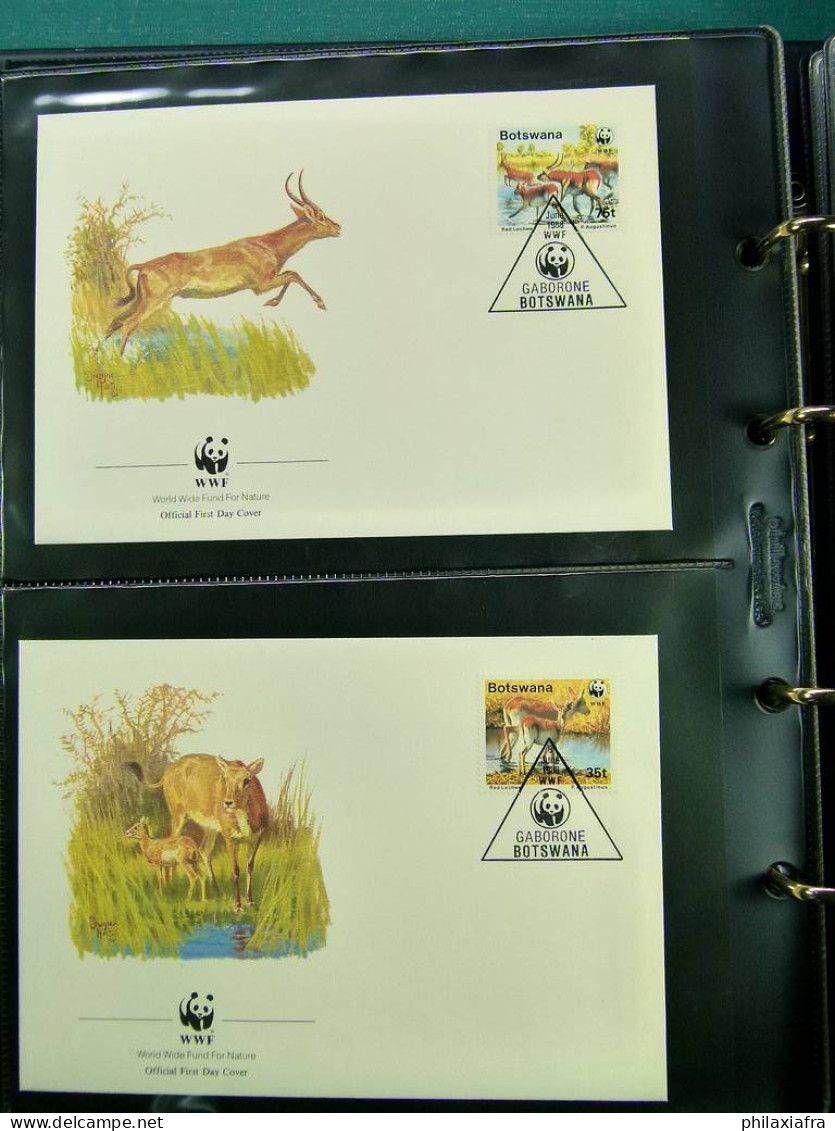 Collection WWF album, timbres neufs ** enveloppes Algérie Botswana Fidji