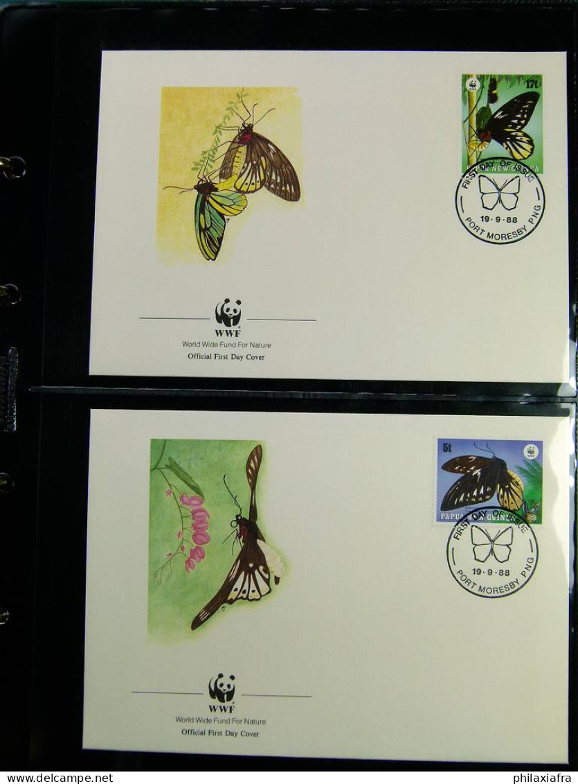 Collection WWF album, timbres neufs ** enveloppes Algérie Botswana Fidji