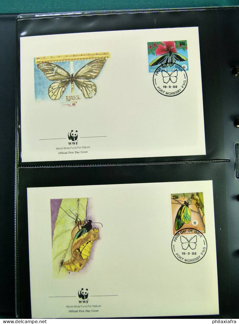 Collection WWF album, timbres neufs ** enveloppes Algérie Botswana Fidji