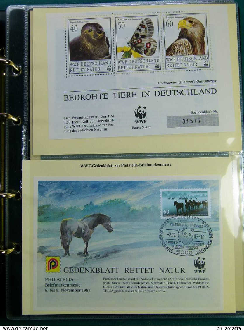 Collection WWF album, timbres neufs ** enveloppes Algérie Botswana Fidji