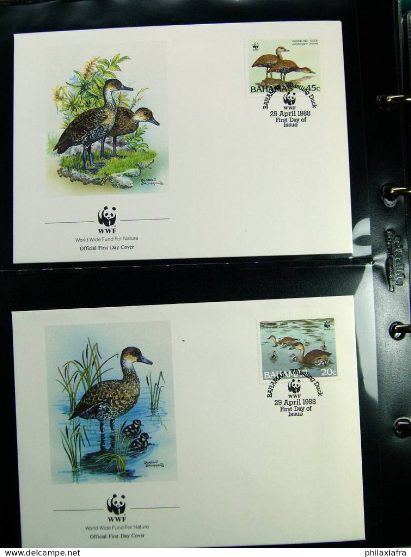 Collection WWF album, timbres neufs ** enveloppes Algérie Botswana Fidji