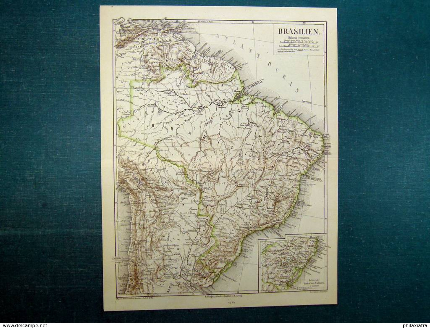 Carte Du Brésil De 1874. - Collections, Lots & Series