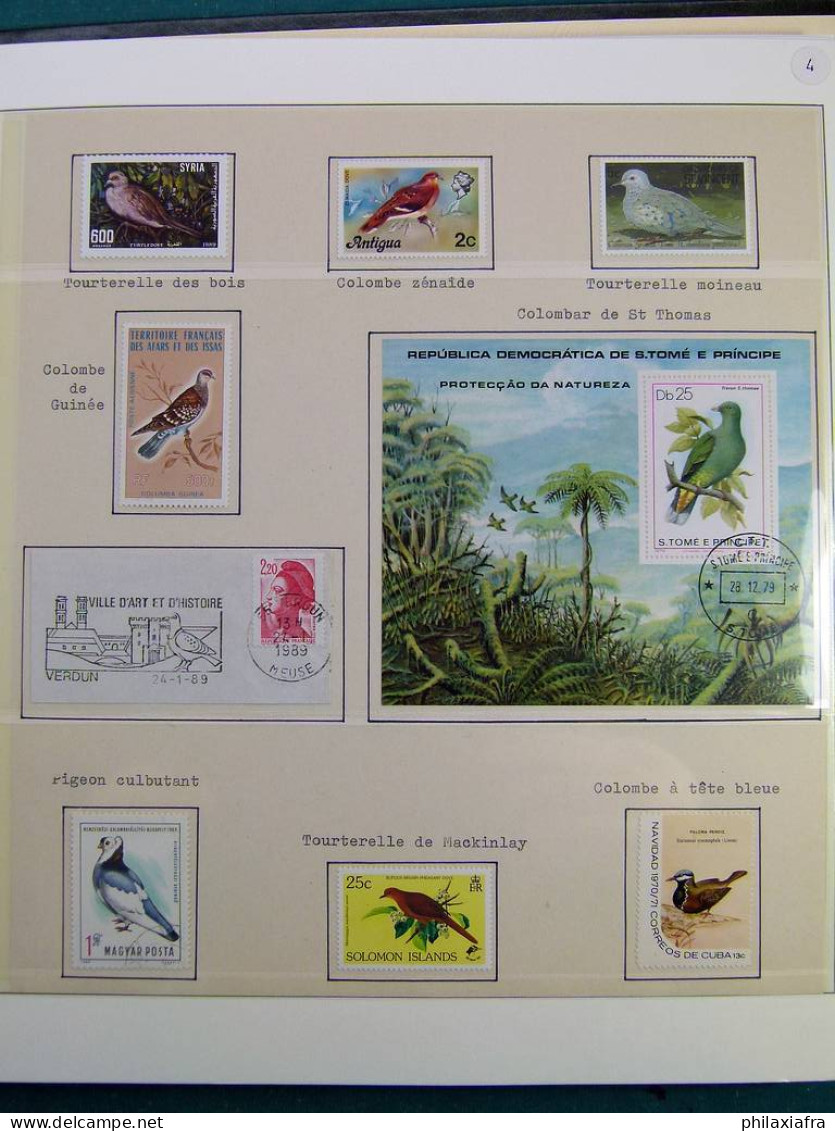 Collection théme Oiseaux album, timbres neufs et oblitérés. Lot Histoire Postale