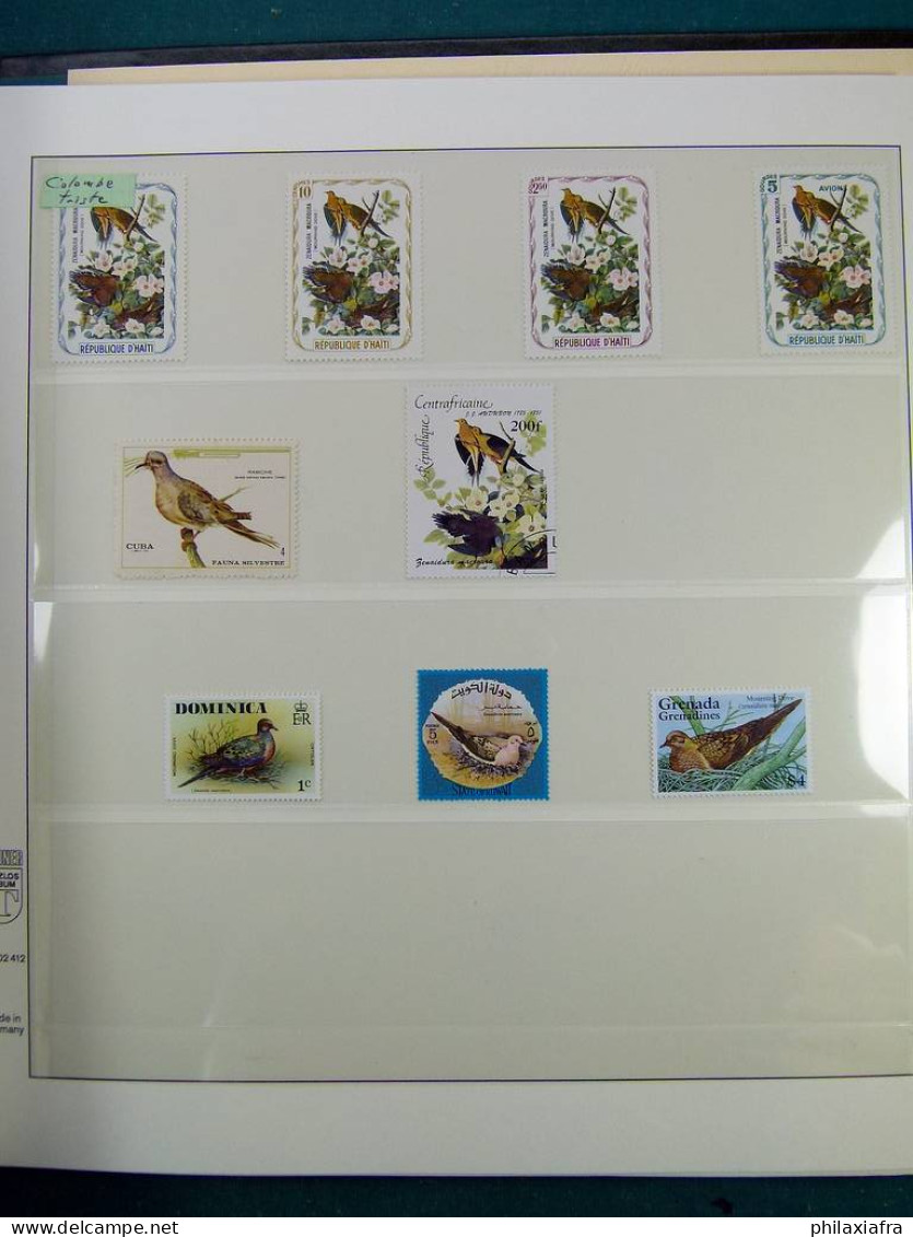 Collection théme Oiseaux album, timbres neufs et oblitérés. Lot Histoire Postale