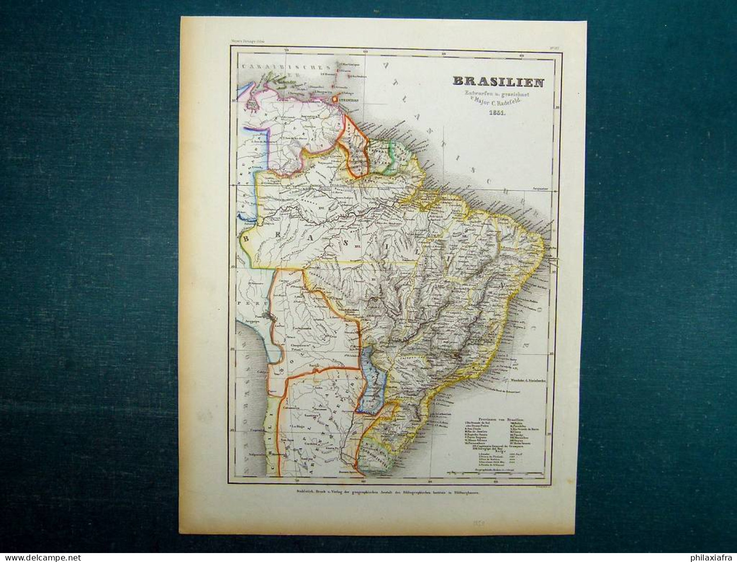 Carte Du Brésil De 1851. - Collections, Lots & Series