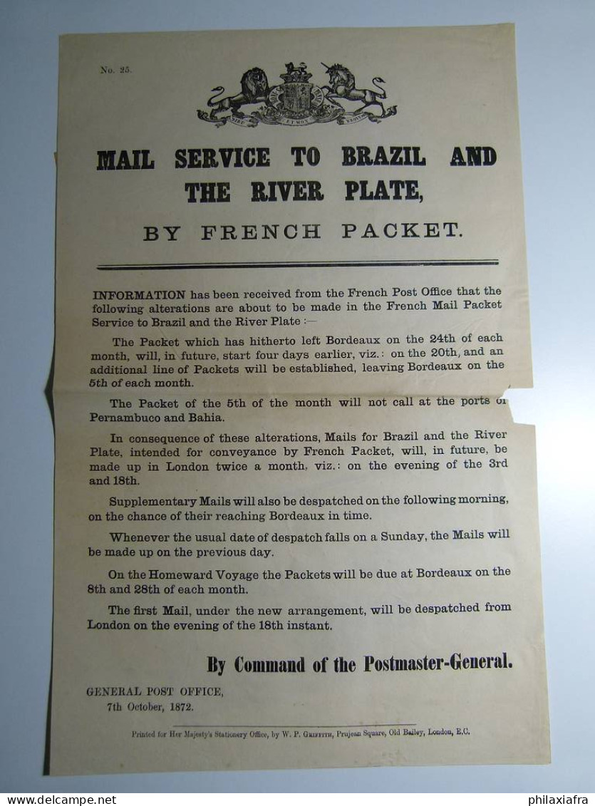 Lot Brésil, Avec 5 Avis De Poste, De 1854 à 1885 - Collections, Lots & Séries