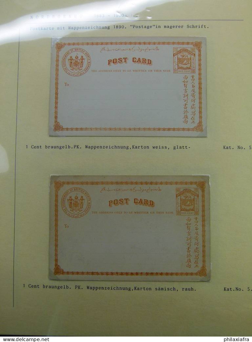 Collection Nord Bornéo, de 1887 à 1895, entire postaux, neufs, pas voyagé