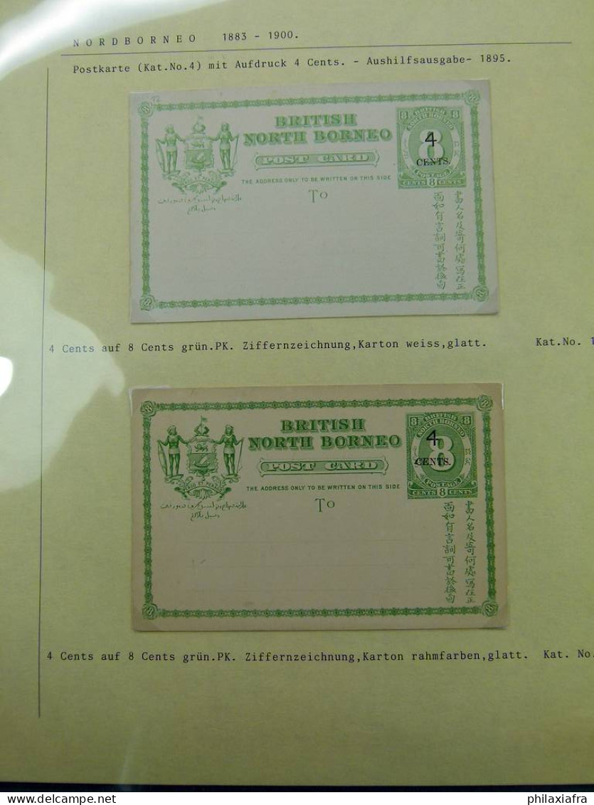Collection Nord Bornéo, de 1887 à 1895, entire postaux, neufs, pas voyagé