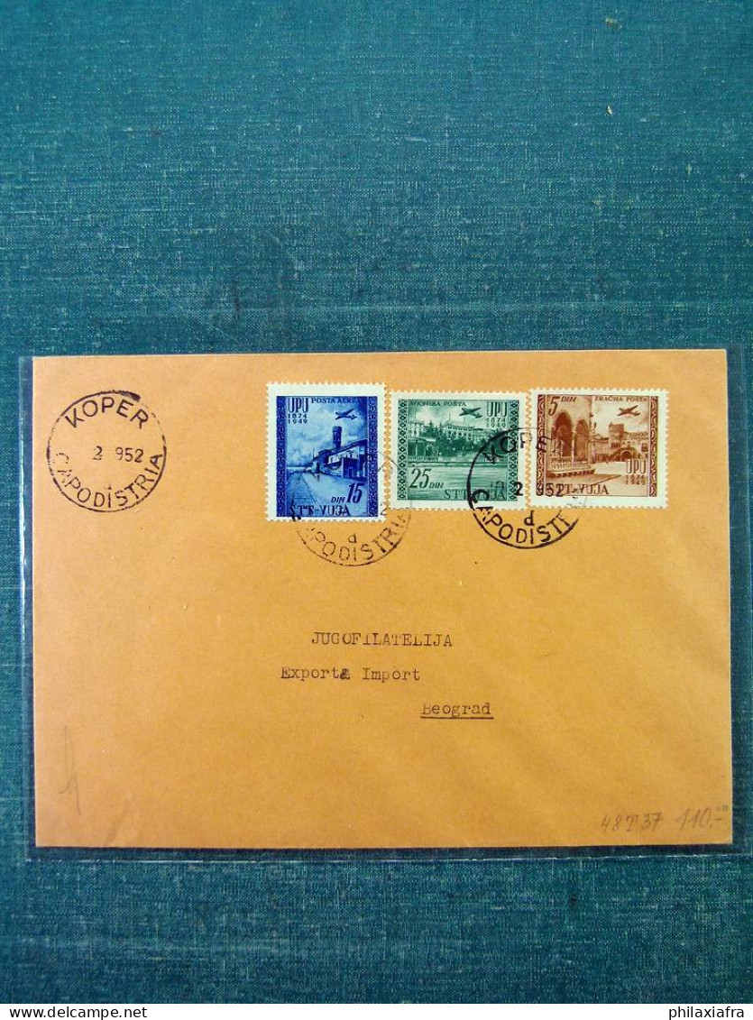 1949 Trieste B UPU Poste Aérienne Enveloppe Avec Série Cpl Sass 17-19 1000eur CV - Collections