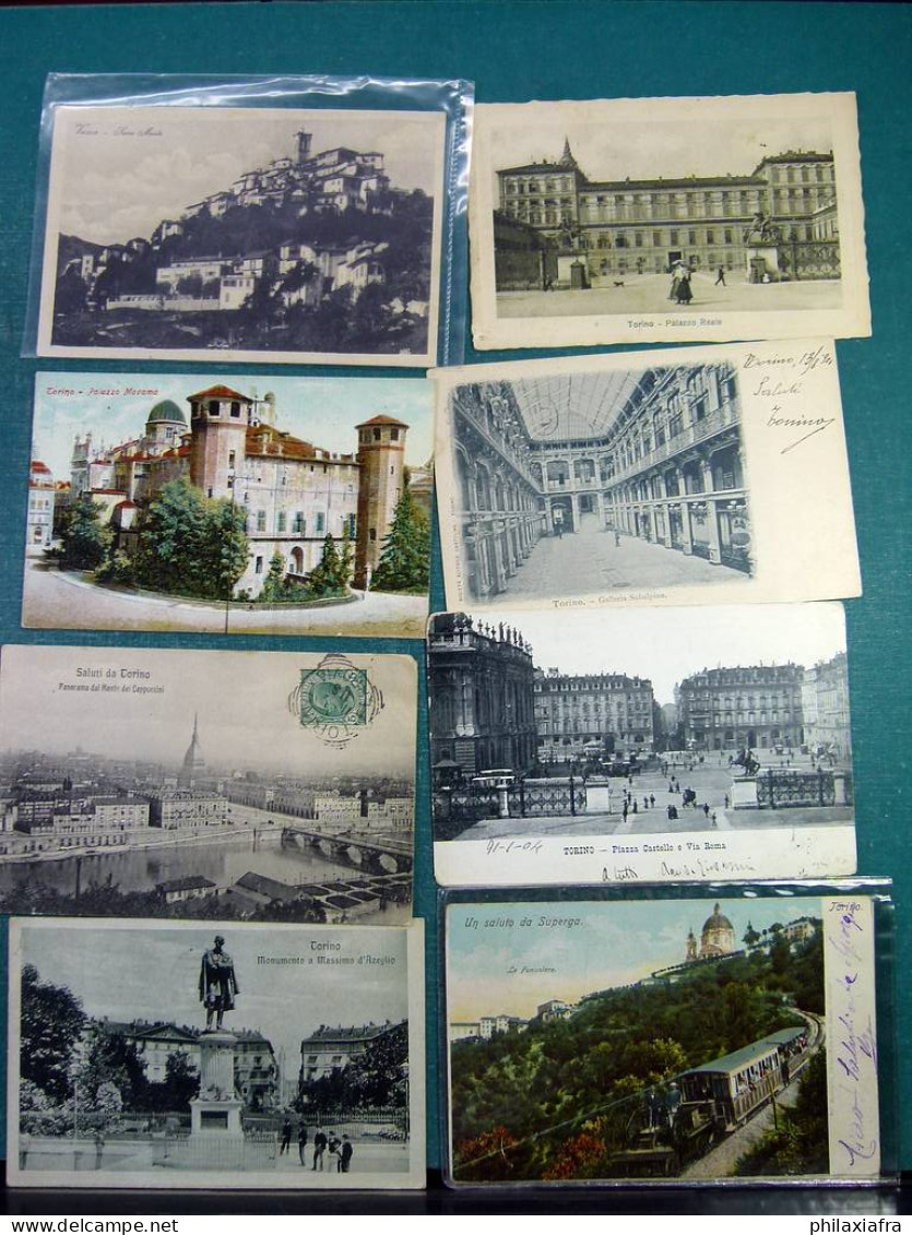Lot Italie 60 cartes postales, voyagé et pas du début 900, de Turin et Varèse