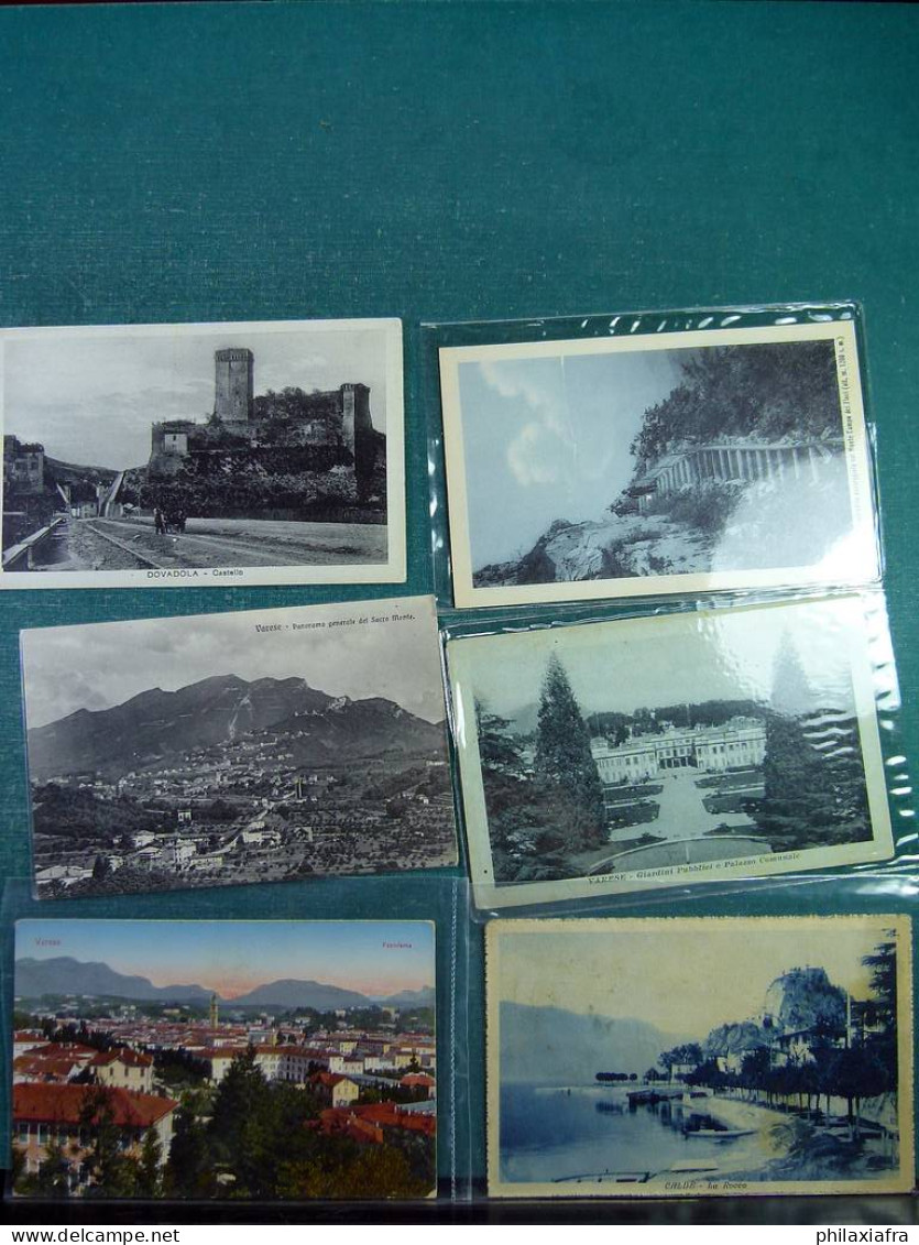 Lot Italie 60 cartes postales, voyagé et pas du début 900, de Turin et Varèse