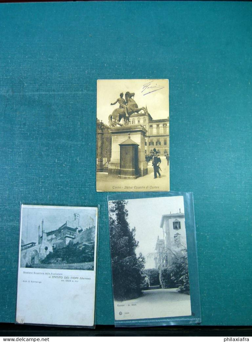 Lot Italie 60 cartes postales, voyagé et pas du début 900, de Turin et Varèse