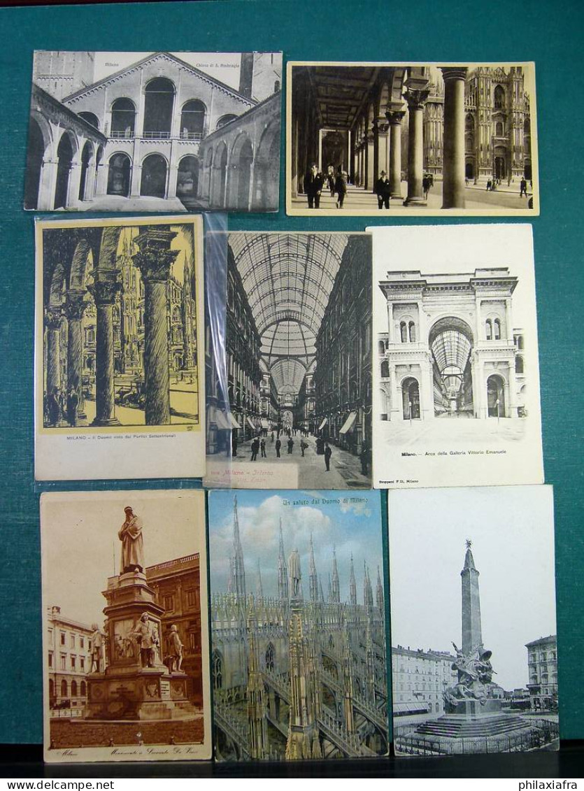 Lot Italie 70 cartes postales de Milan, voyagé et non, du début 1900.