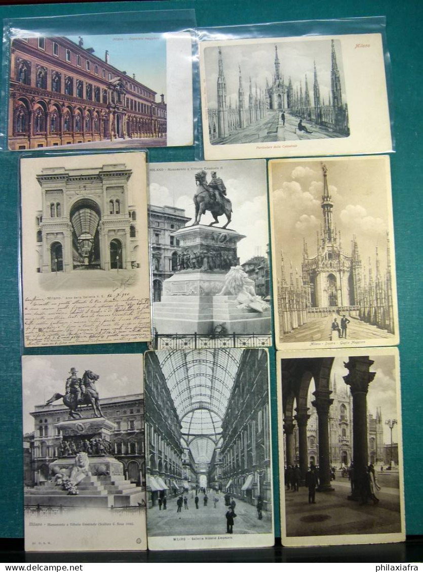 Lot Italie 70 cartes postales de Milan, voyagé et non, du début 1900.