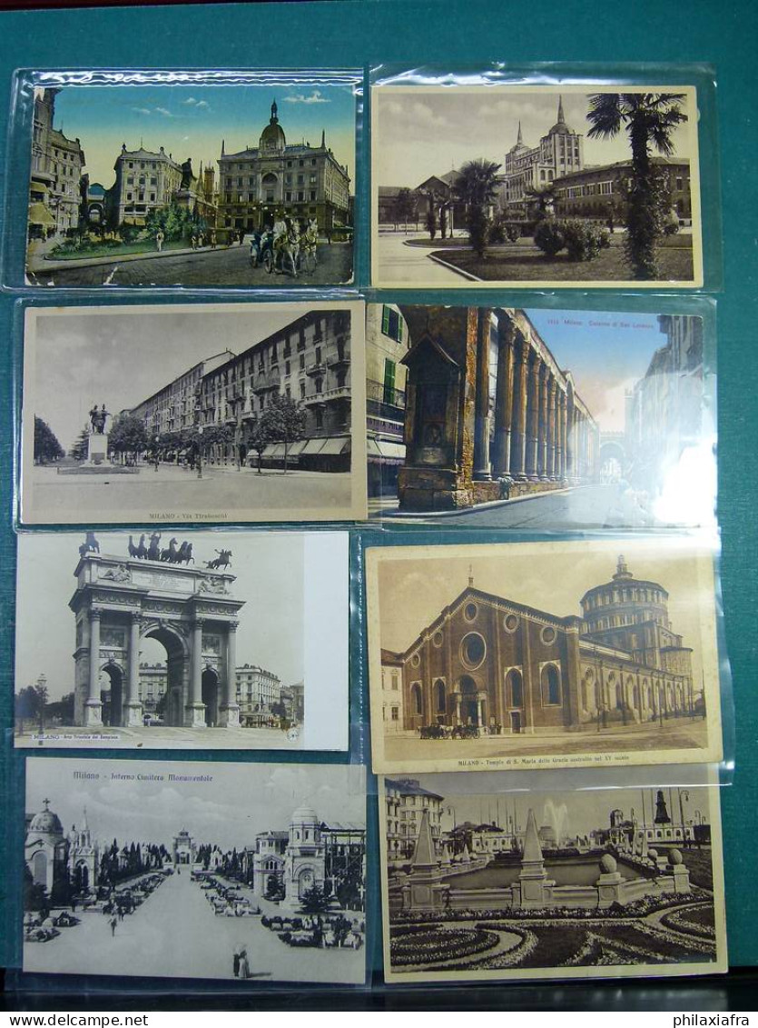 Lot Italie 70 cartes postales de Milan, voyagé et non, du début 1900.