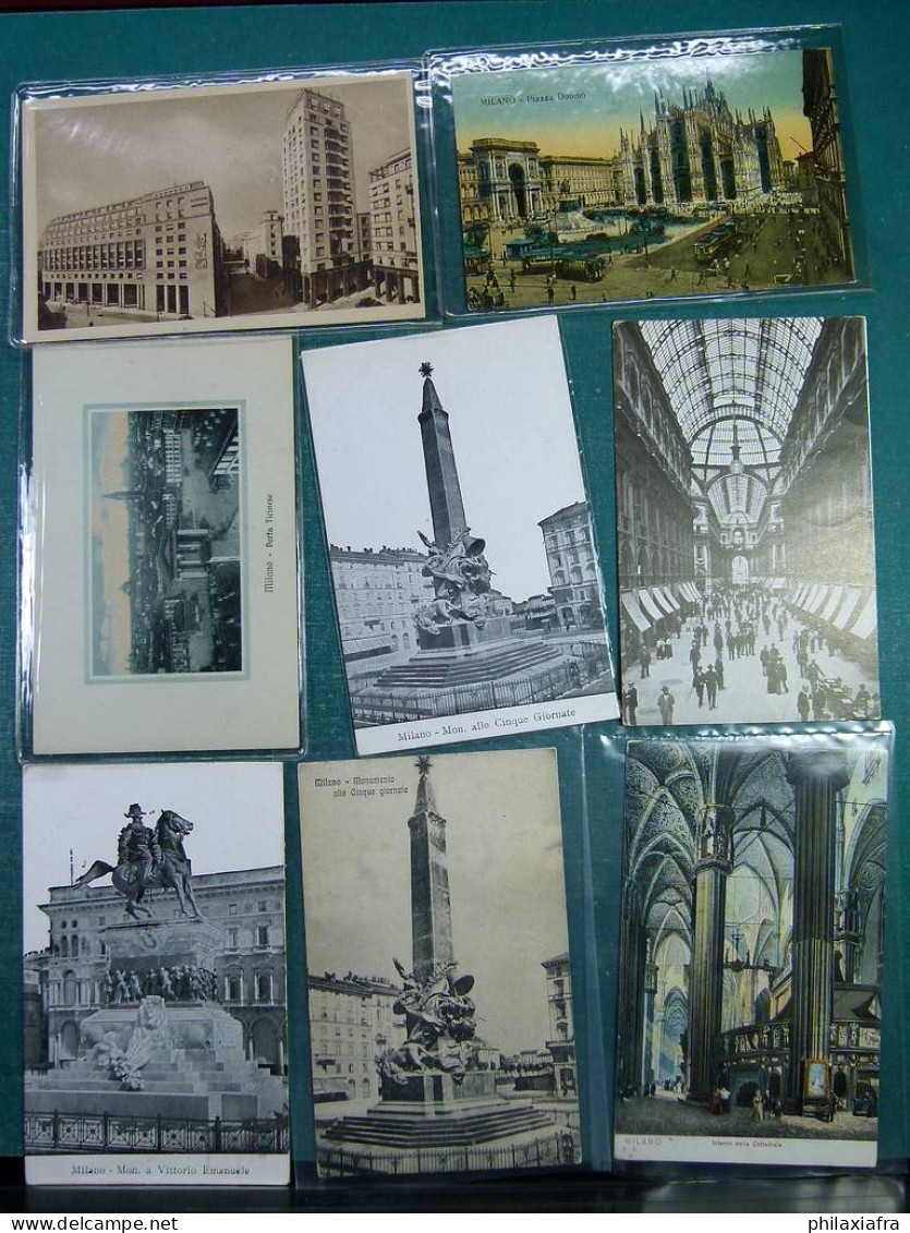 Lot Italie 70 cartes postales de Milan, voyagé et non, du début 1900.